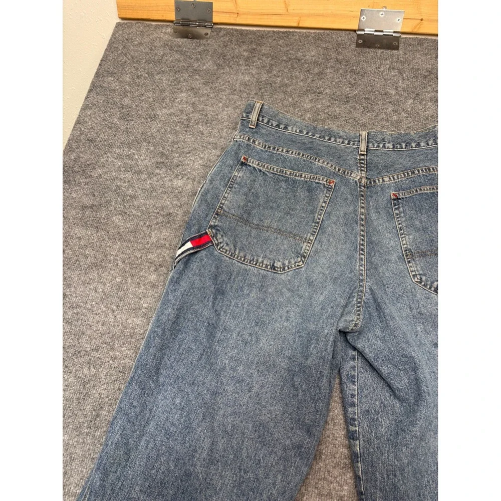 Vintage Tommy Hilfiger Carpenter Jeans Mens 34x32 Blue Denim Cargo Relaxed‎ Fit